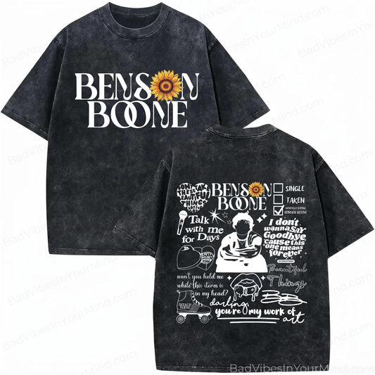 Benson Boone Wash Wanted Man Tour 2026 Comfort Color Vintage Concert Tee Benson Boone Fan Music Tour (1)