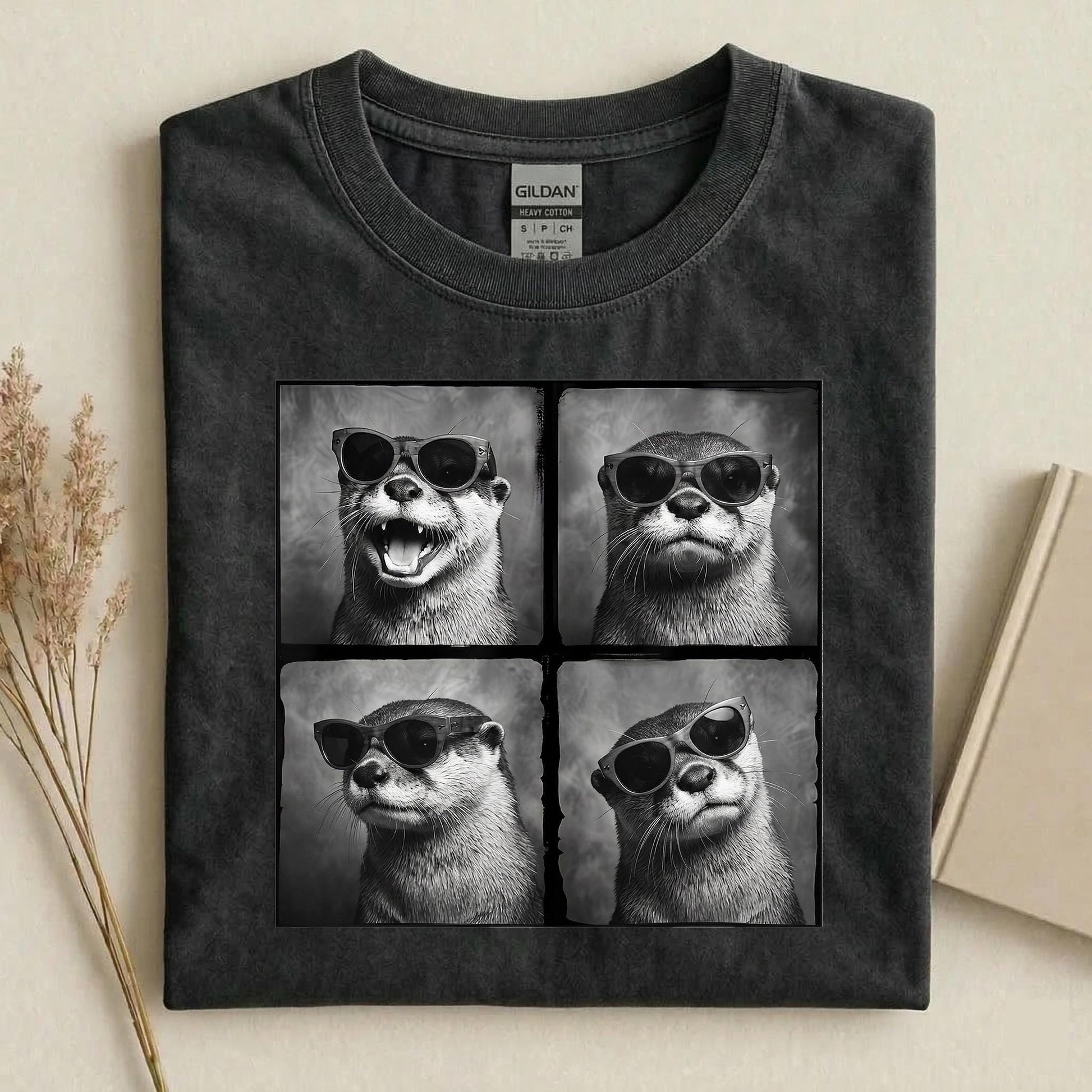 Otter Sunglasses Otter Animal Black White Otter Wildlife Streetwear (1)