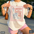 Liberty Justice Ll Comfort Colors Liberal Fourth July Tee Social Justice Human Rights Usa 250 (1)
