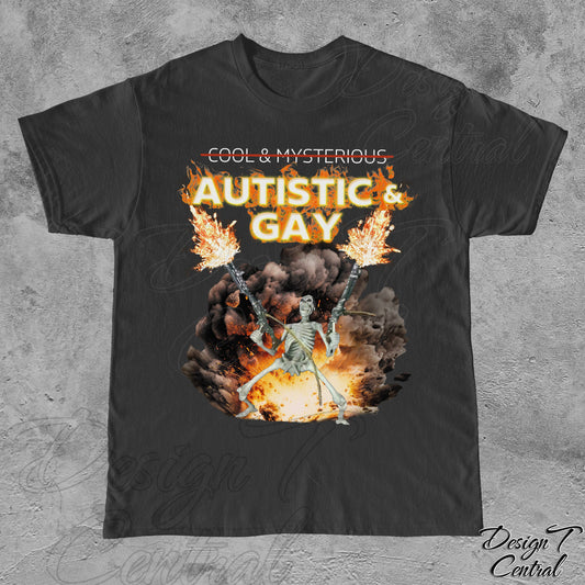Autistic Gay Skeleton Explosion Unisex T-shirt, Sweatshirt, Hoodie (1)