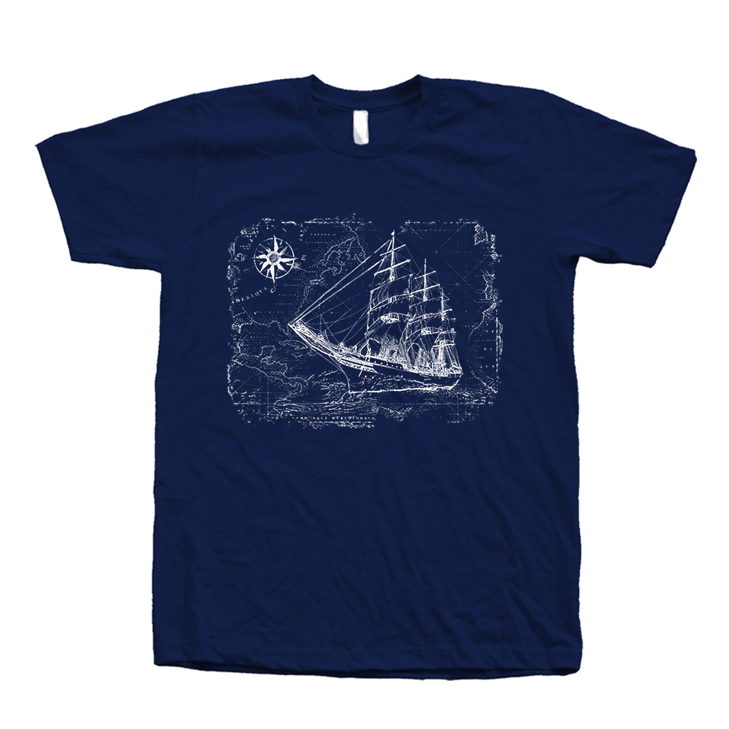 Sailing Ship Compass Map Unisex T-shirt, Sweatshirt, Hoodie (1)