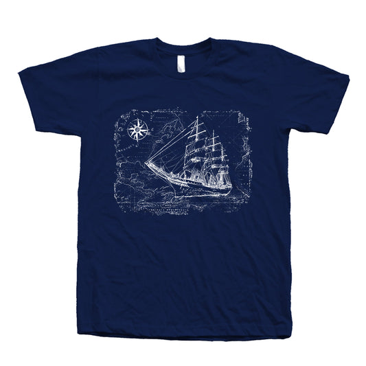 Sailing Ship Compass Map Unisex T-shirt, Sweatshirt, Hoodie (1)