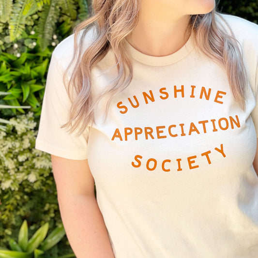 Sunshine Appreciation Society Organic Slogan Tee Summer (1)