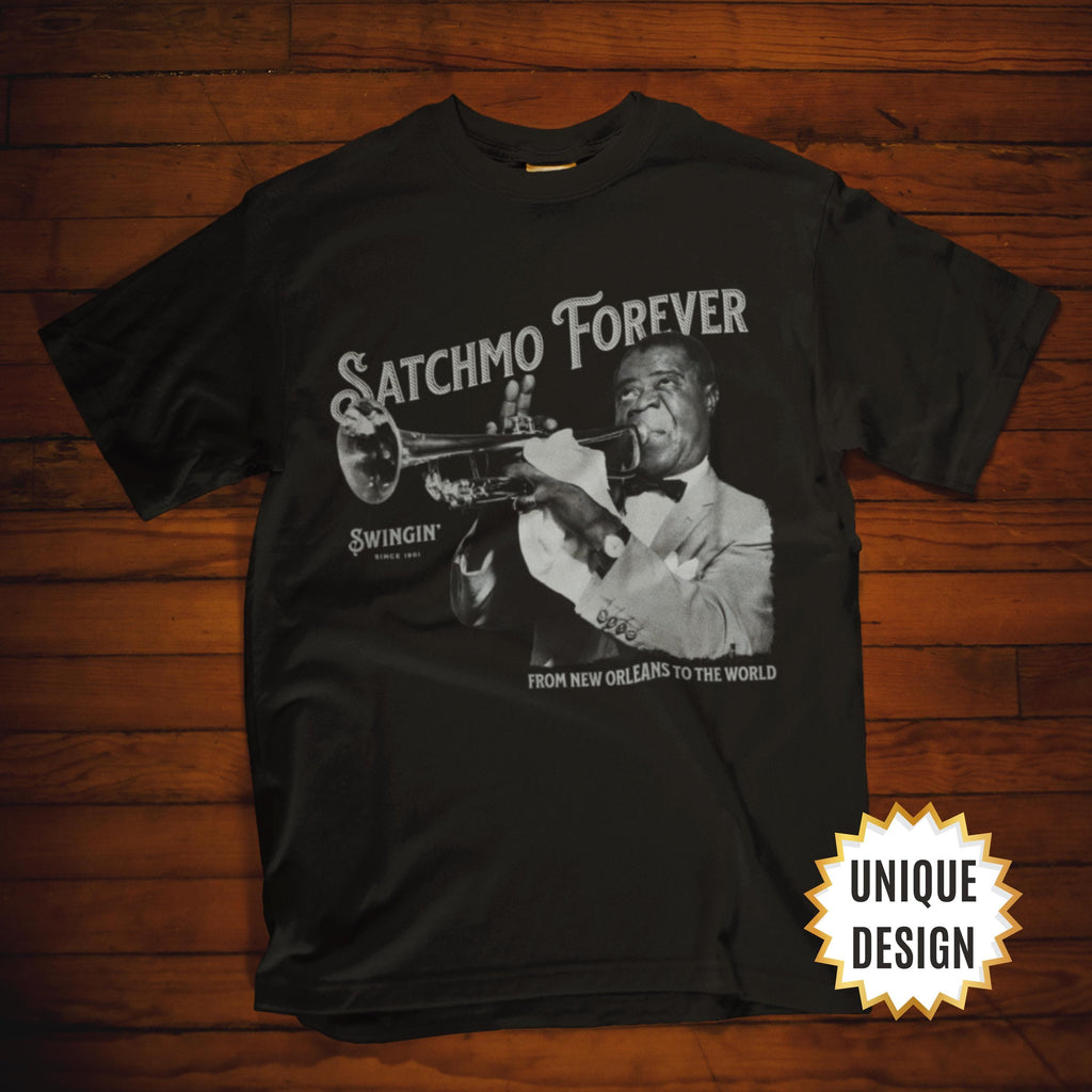 Satchmo Louis Armstrong Tribute Jazz Lover Vintage Swing Music Musician Black (1)