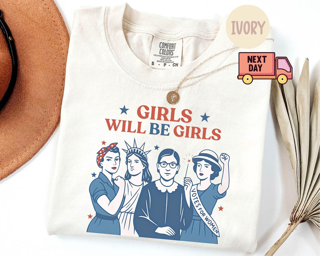 Comfort Colors Patriotic Feminist 4th July Tee Strong American Independence Day (1)
