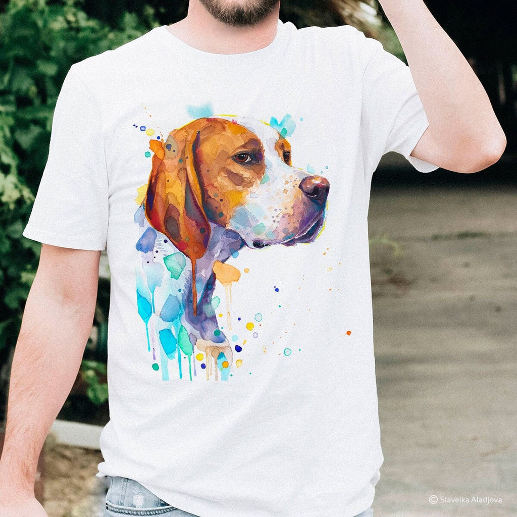 English Pointer Dog Ring Spun 100 Watercolor Art Animal Xs Xl Xxl (1)