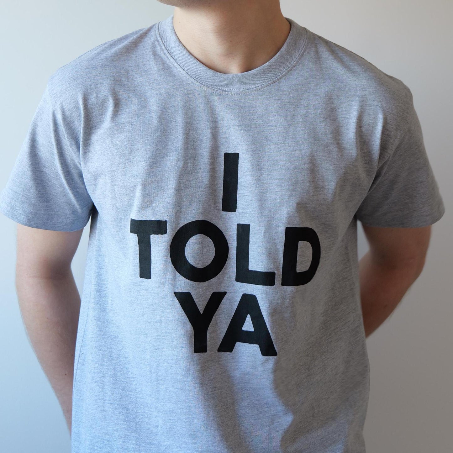 Told Ya Challangers Inspired Organic Heavyweight Handmade Screen Printed Worn Zendaya Grey White (1)