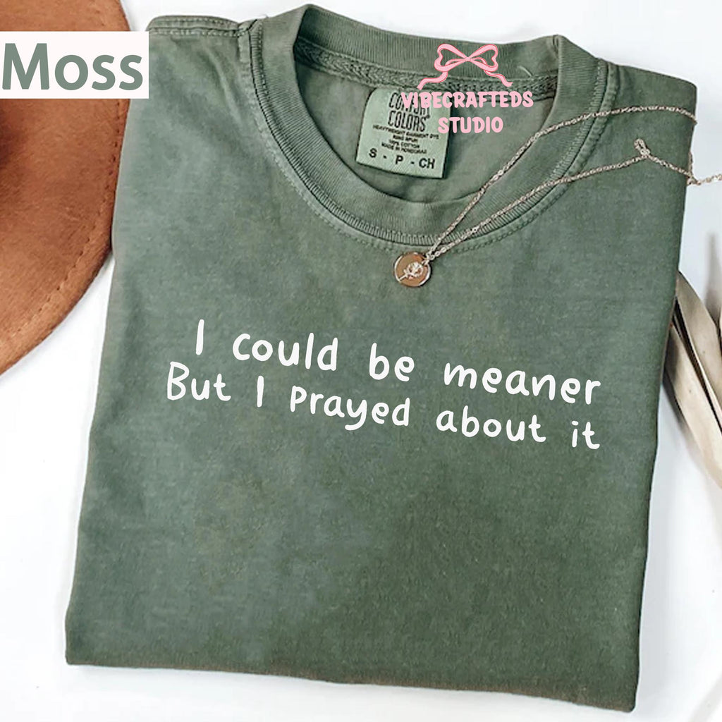 Could Meaner Prayed Christian Comfort Colors Tee Faith Humor Christian (1)