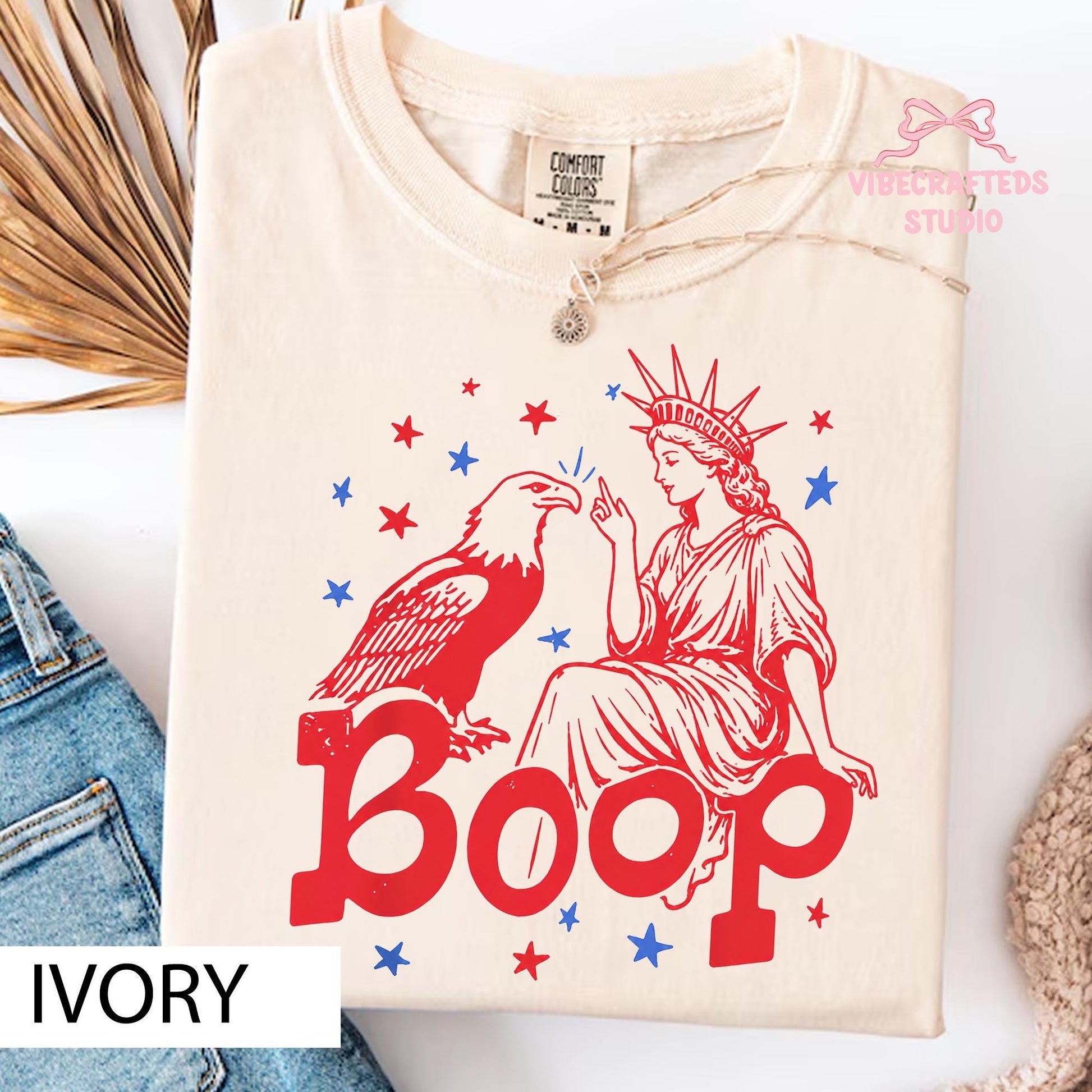 Statue Liberty Eagle Boop Patriotic Boop Tee Fourth July Usa Liberty Eagle Comfort Colors (2)