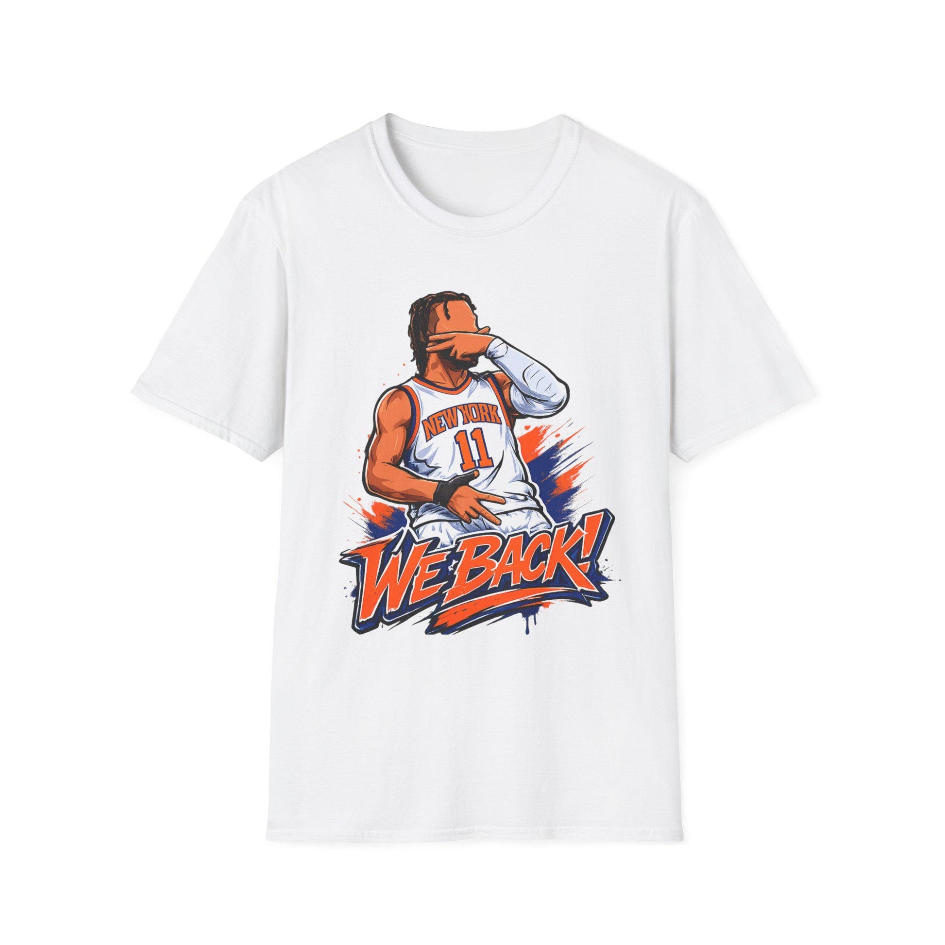 Knicks Brunson Back Team York Squad Goals White Tee Softstyle East (2)