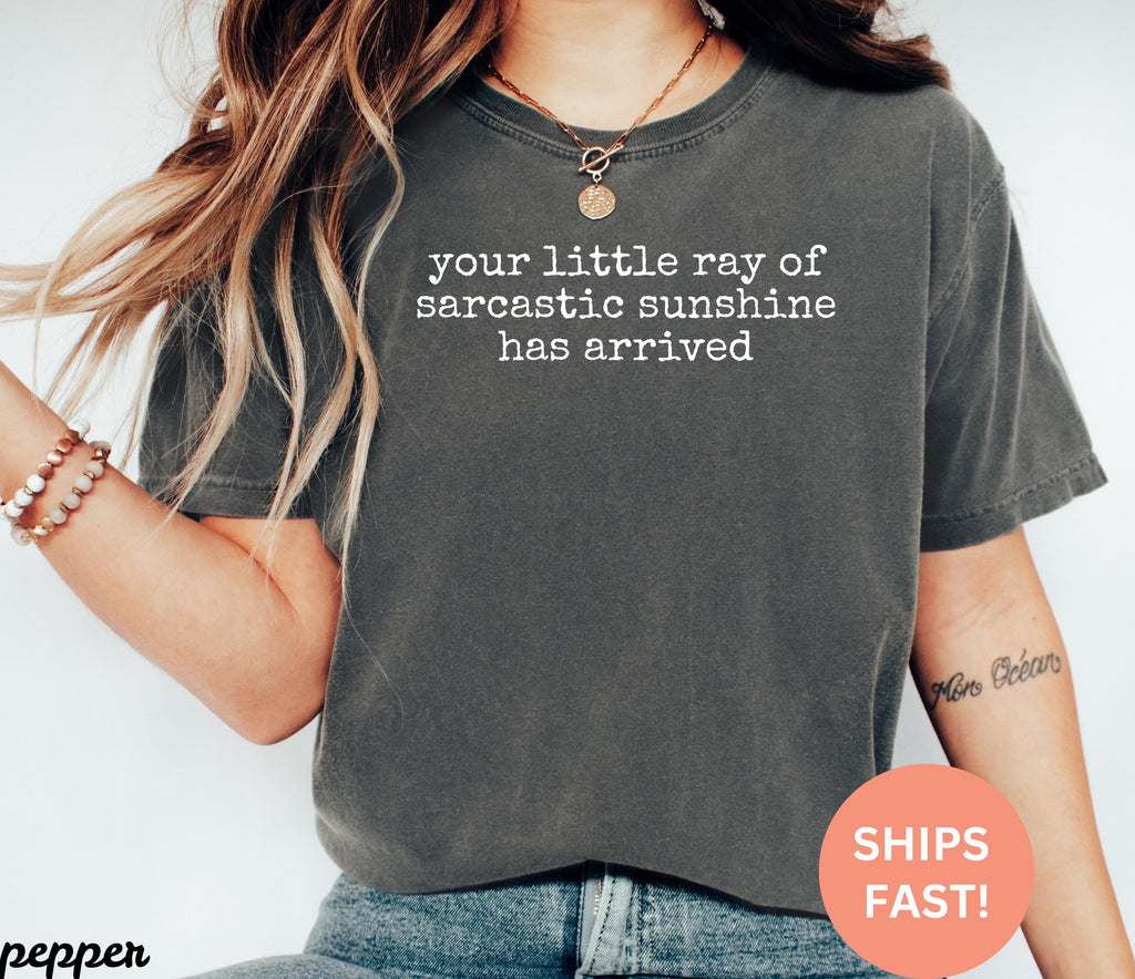 Comfort Colors Little Ray Sarcastic Sunshine Arrived Sarcastic Humor (2)