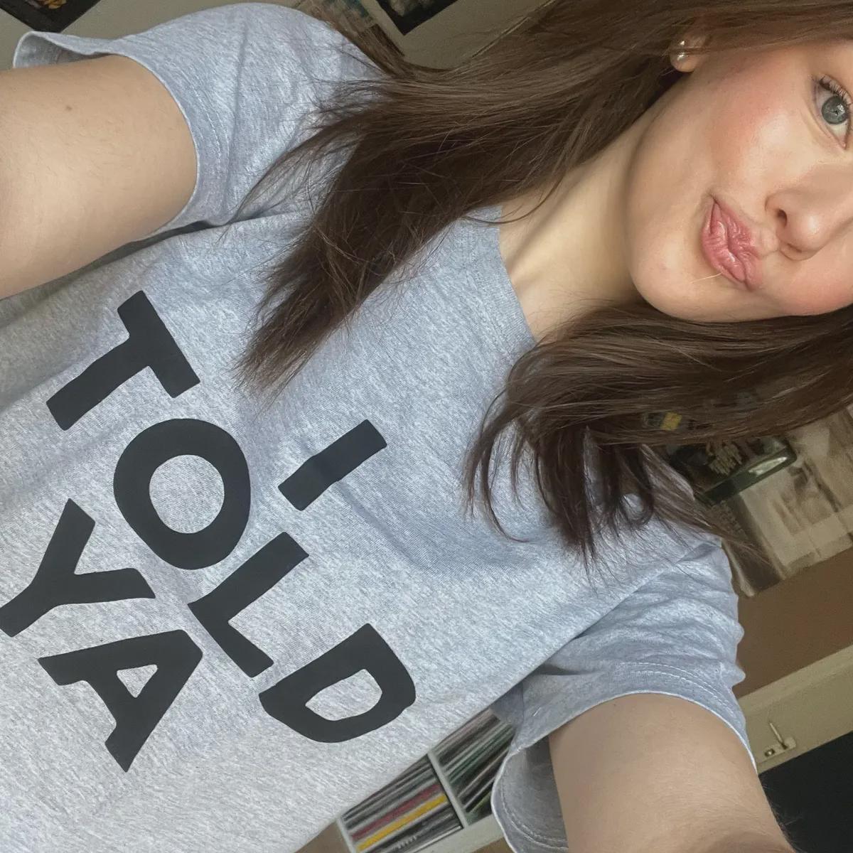 Told Ya Challangers Inspired Organic Heavyweight Handmade Screen Printed Worn Zendaya Grey White (2)