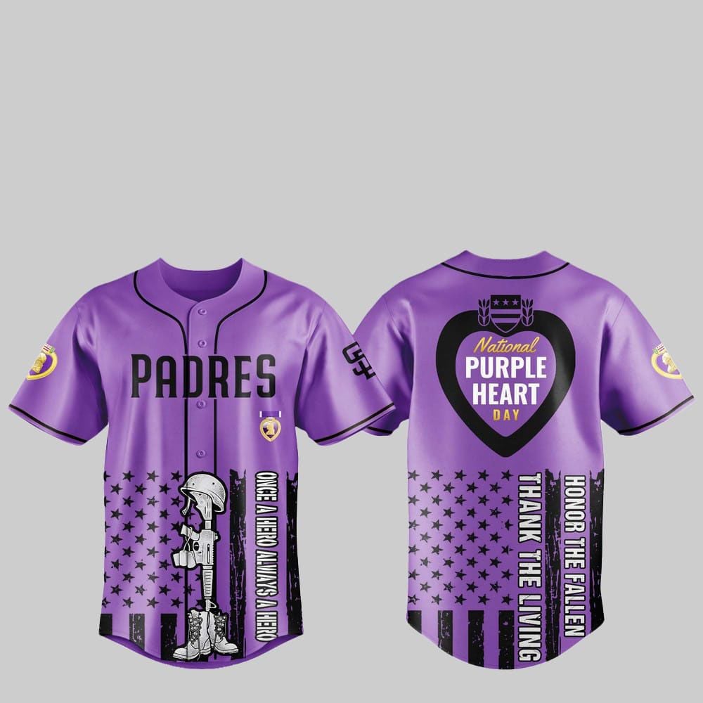 2025 SD Padres National Purple Heart Day Jersey - Grishko.com