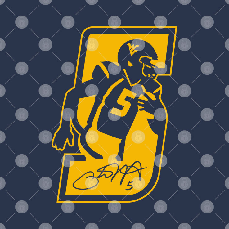 Pat White West Virginia Mountaineers Player Signature T Shirt