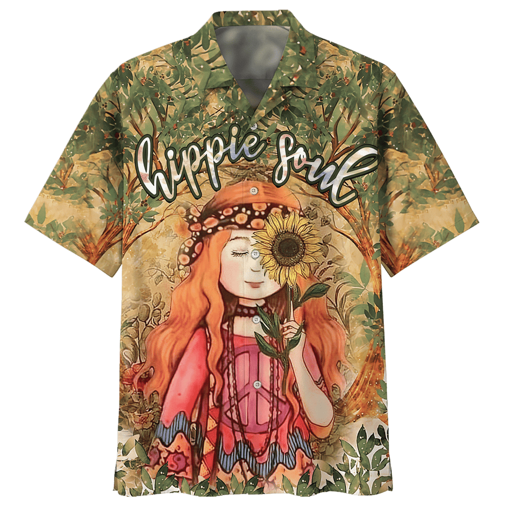 Hippie Hawaiian Shirt Retro Peace Love Festival Style DBA-1503-HP-03