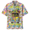 Hippie Hawaiian Shirt Psychedelic 70s Beach Style HBL-HP-13