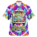 Hippie Hawaiian Shirt Retro Peace Love Party Style NV-HIPPIE-17