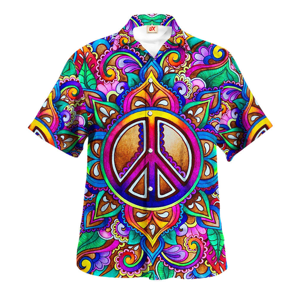 Hippie Hawaiian Shirt Groovy Vacation Festival Style UXHI01