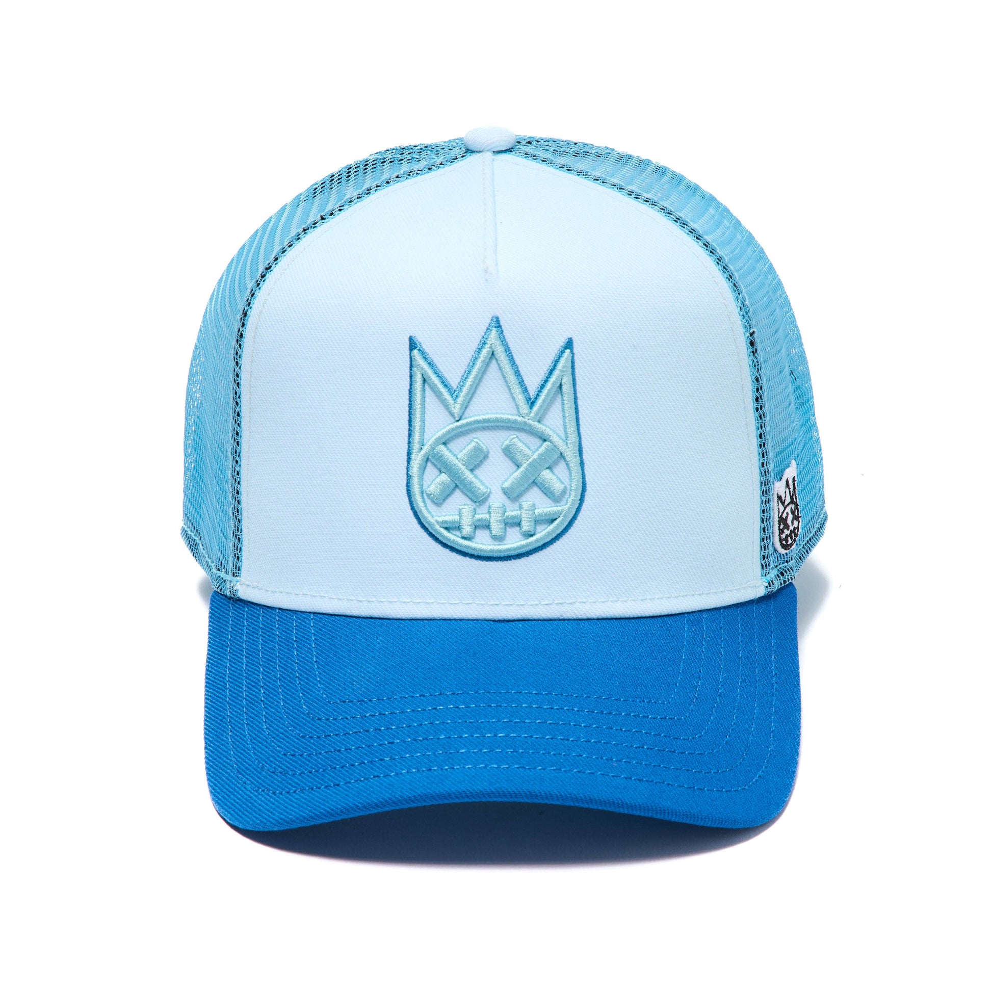 Cult's Logo Mesh Back Trucker Hat in Blue Glow