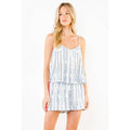 Emb Stripe Print Strap Top