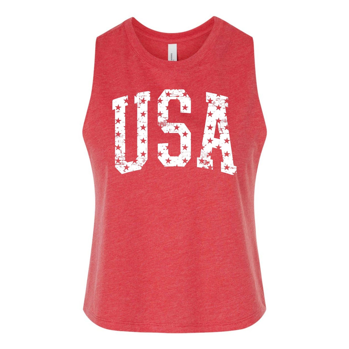 USA Stars Racerback Crop Top Tank
