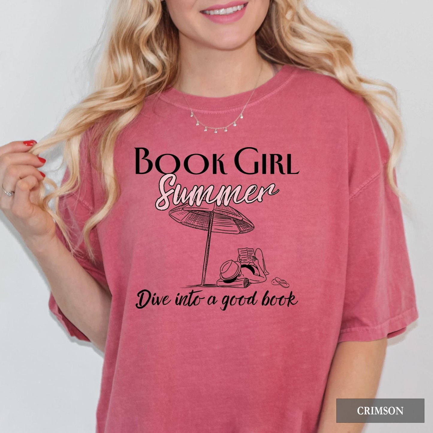 Book Girl Summer Comfort Colors Book Lover Reader Literary (3)