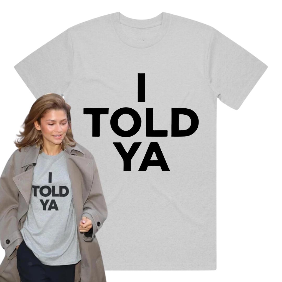 Told Ya Challangers Inspired Organic Heavyweight Handmade Screen Printed Worn Zendaya Grey White (3)