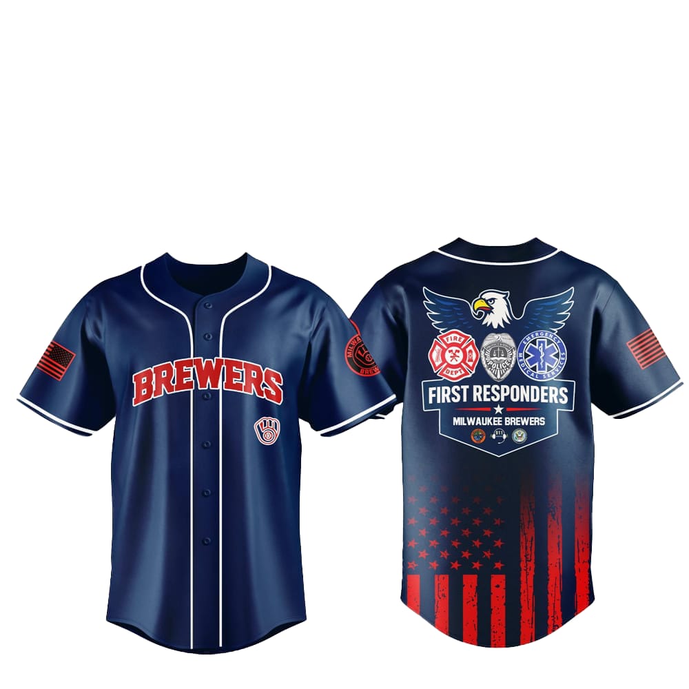 2025 Milwaukee Brewers First Responders Night Jersey - Grishko.com