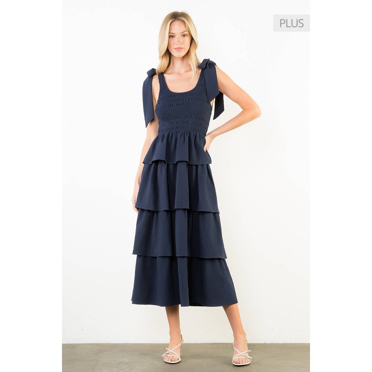 /Size Xl/ Tie Straps Ruffle Tiered Dress