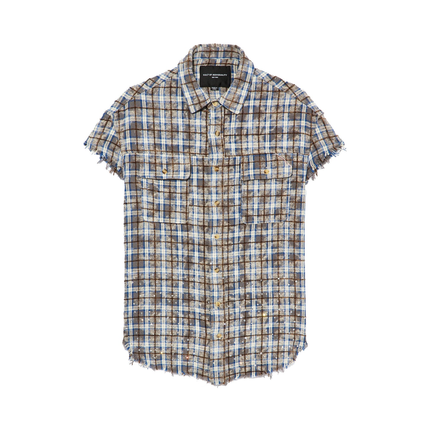 Cult's Sleeveless Woven Shirt in Sky Blue