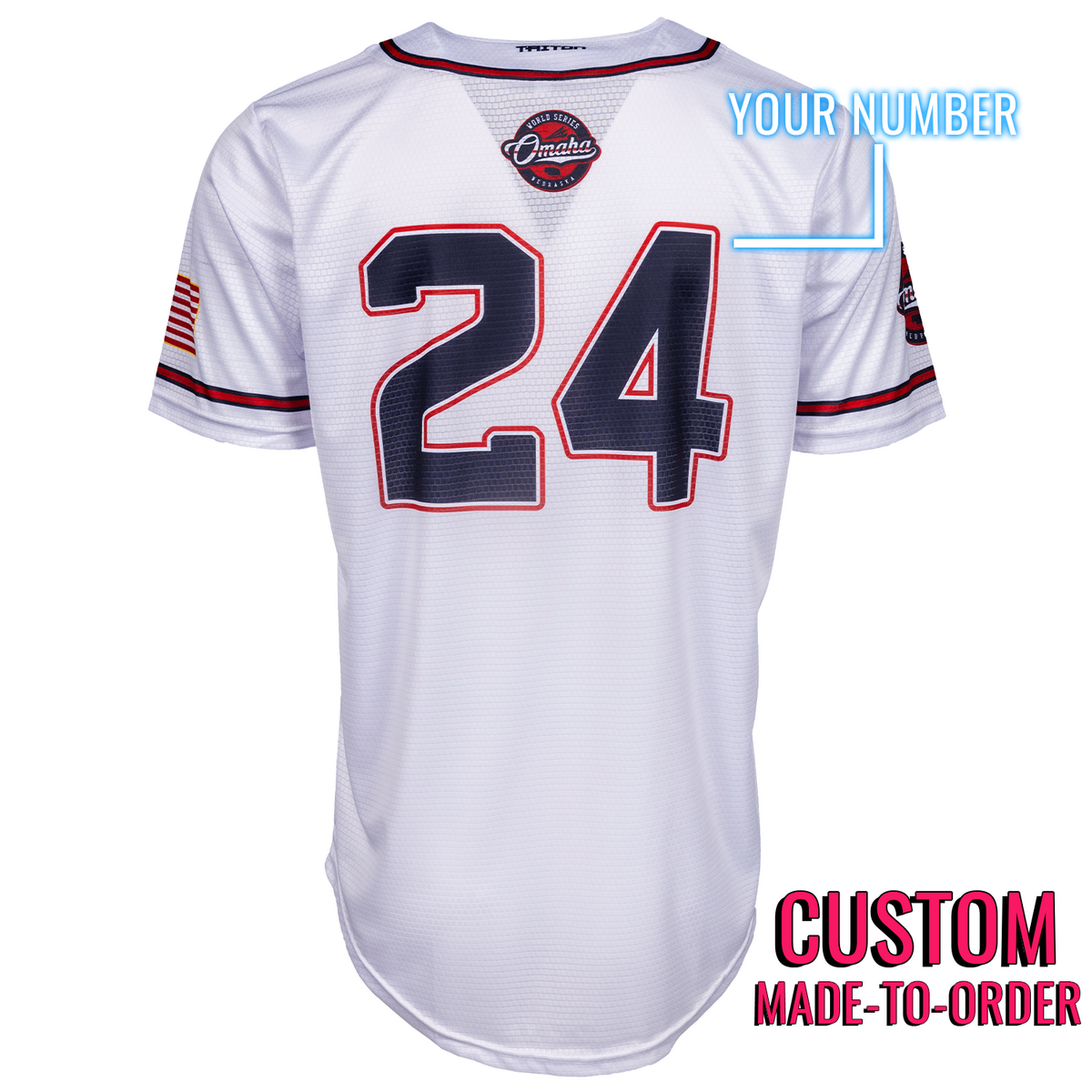 Omaha World Series Baseball Jersey *CUSTOM* (White)