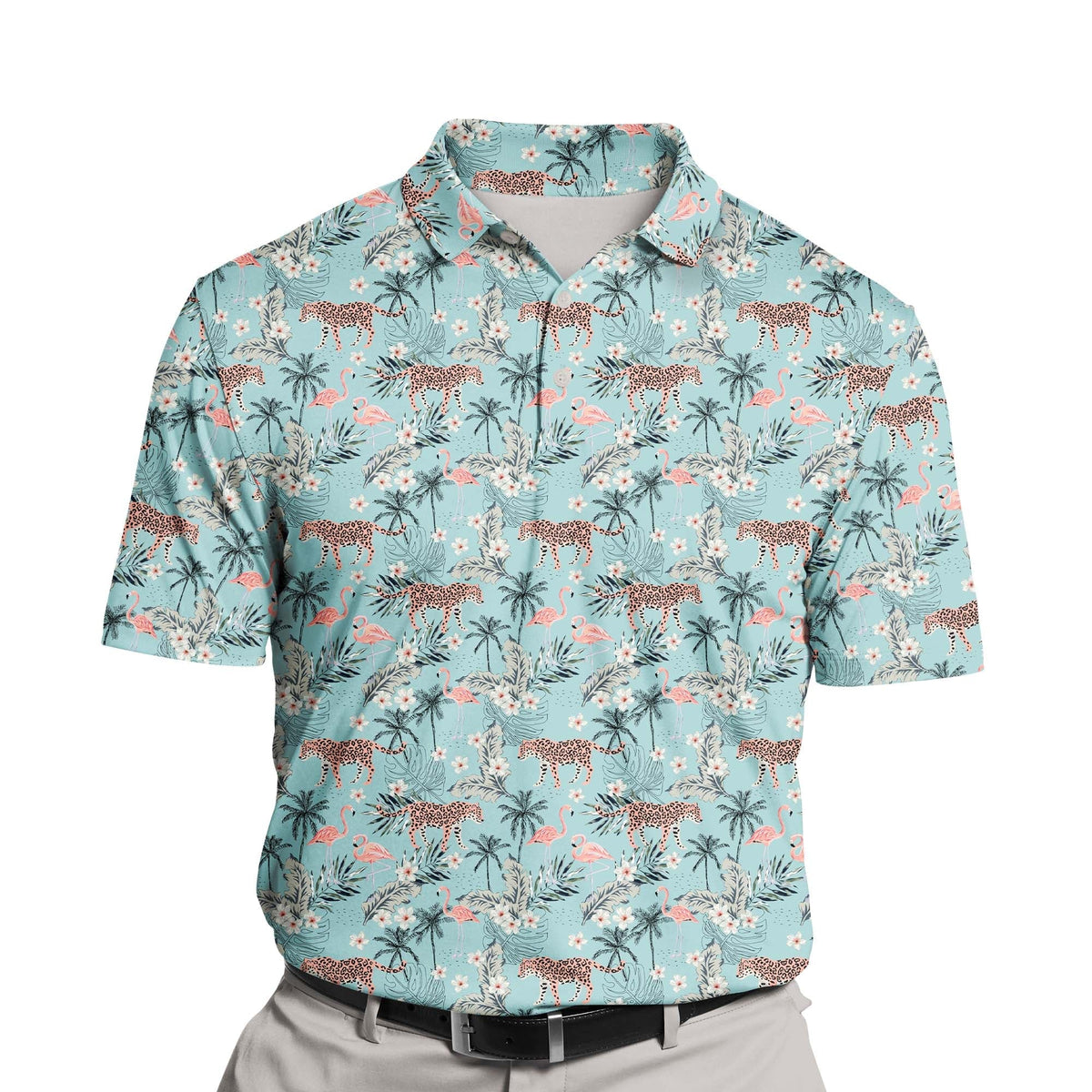 Tropical Leopard | Funny Golf Shirts with Faces or Logos