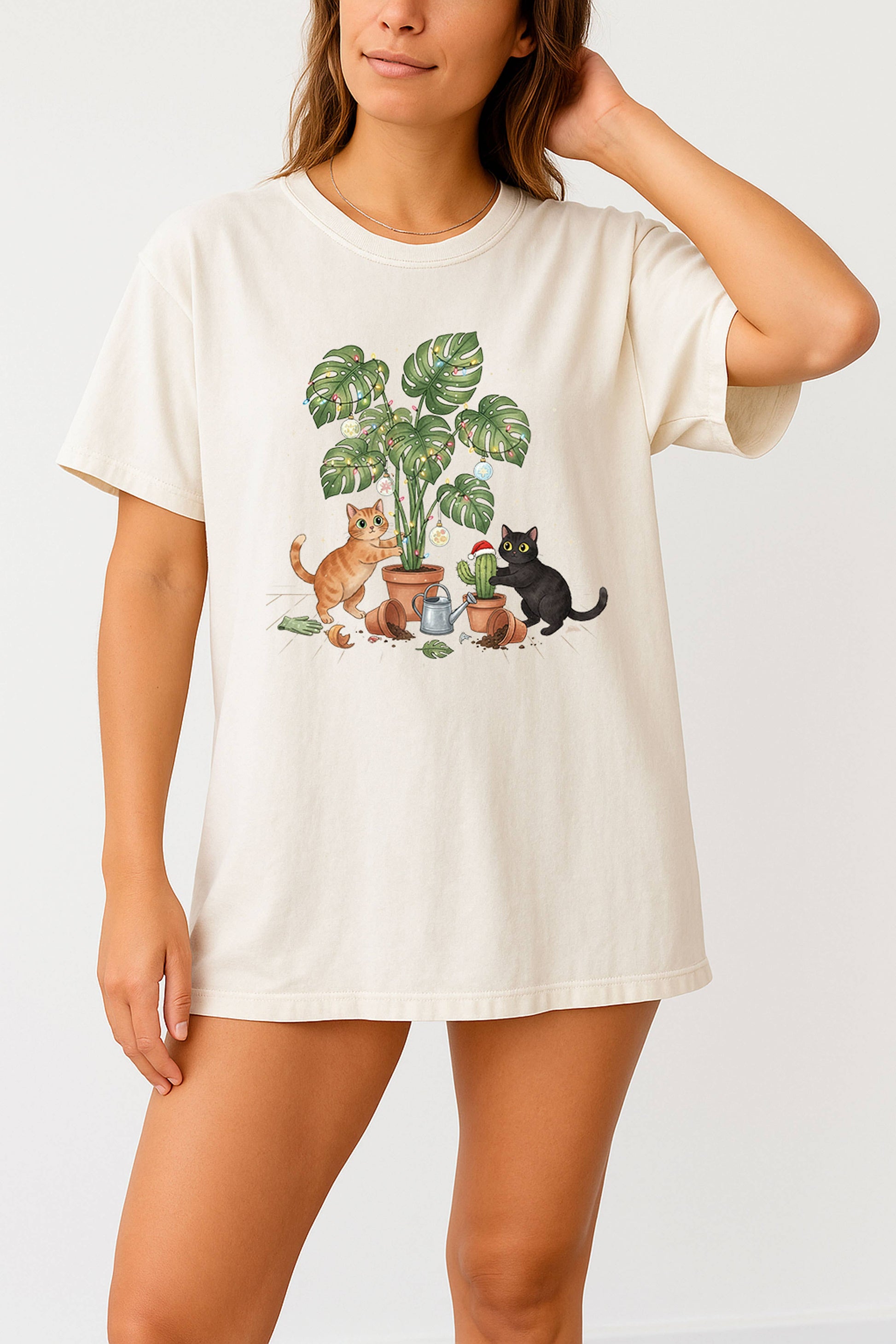 O Christmas Plant Shirt Funny Cat Christmas T-Shirt