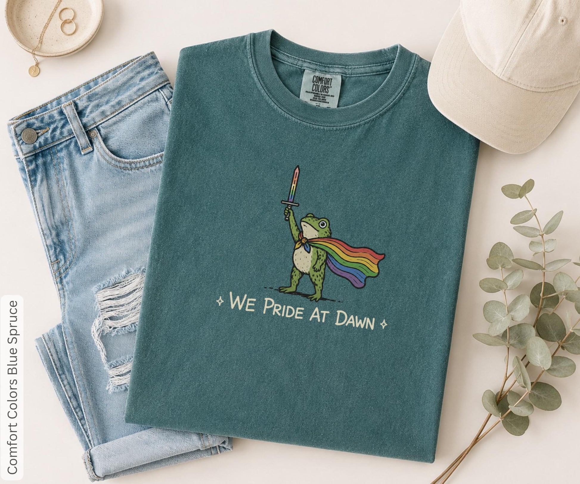 Pride Ride Dawn Frog Flag Comfort Colors Unisex T-shirt, Sweatshirt, Hoodie (4)