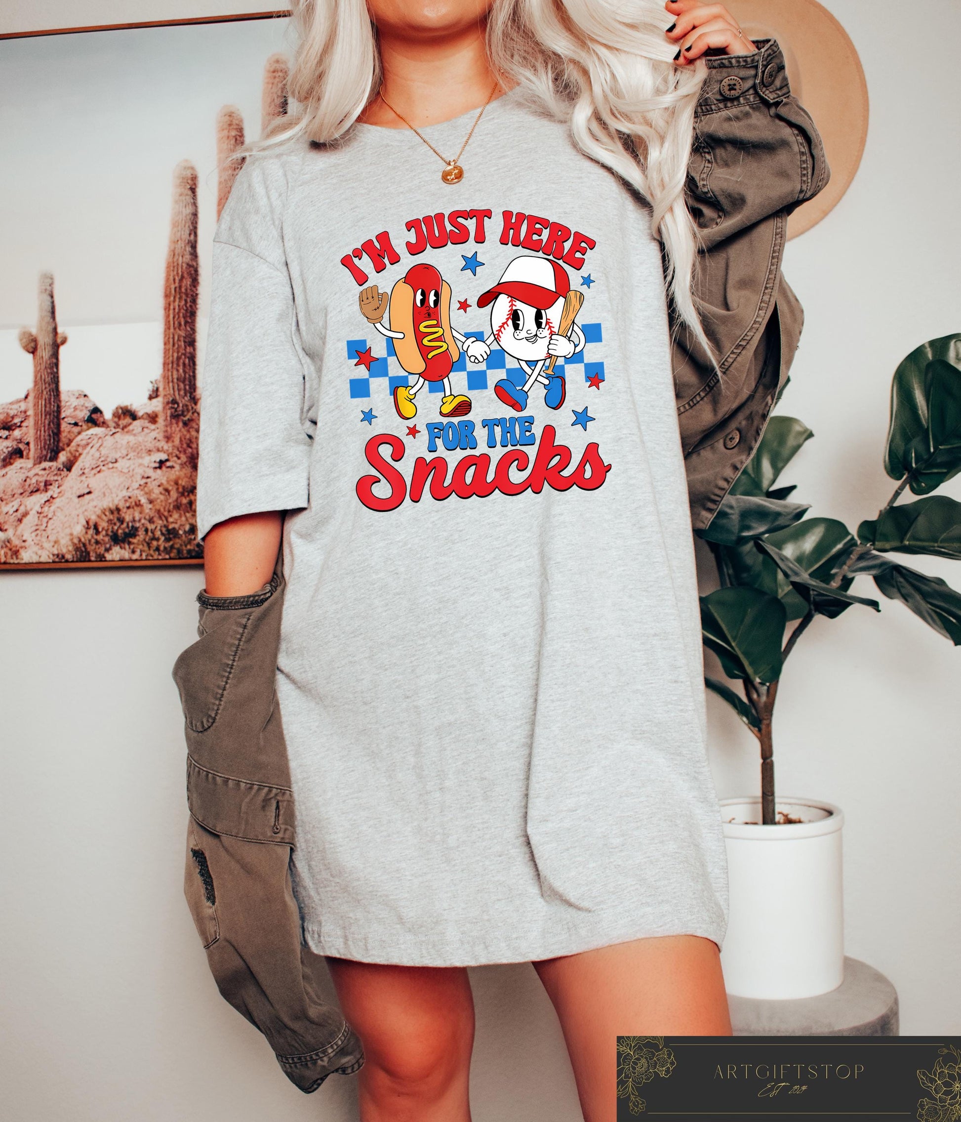 I'M Here Snacks Baseball Season Baseball Baseball Lover Game Day Sports Mom Tee (4)