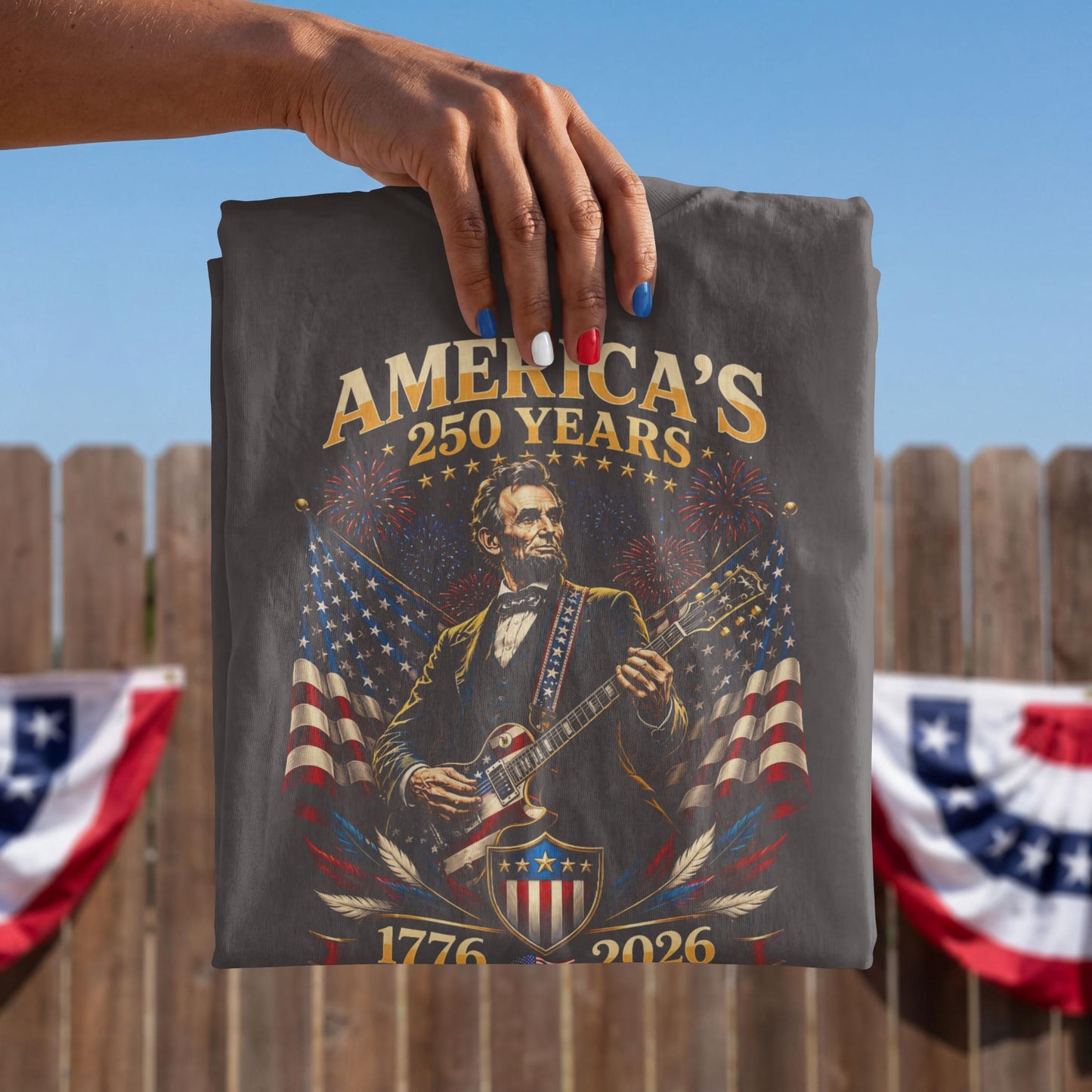 Usa 250 Year Tour Lincoln Playing Guitar 1776 2026 Patriotic 4th July Independence Day (4)