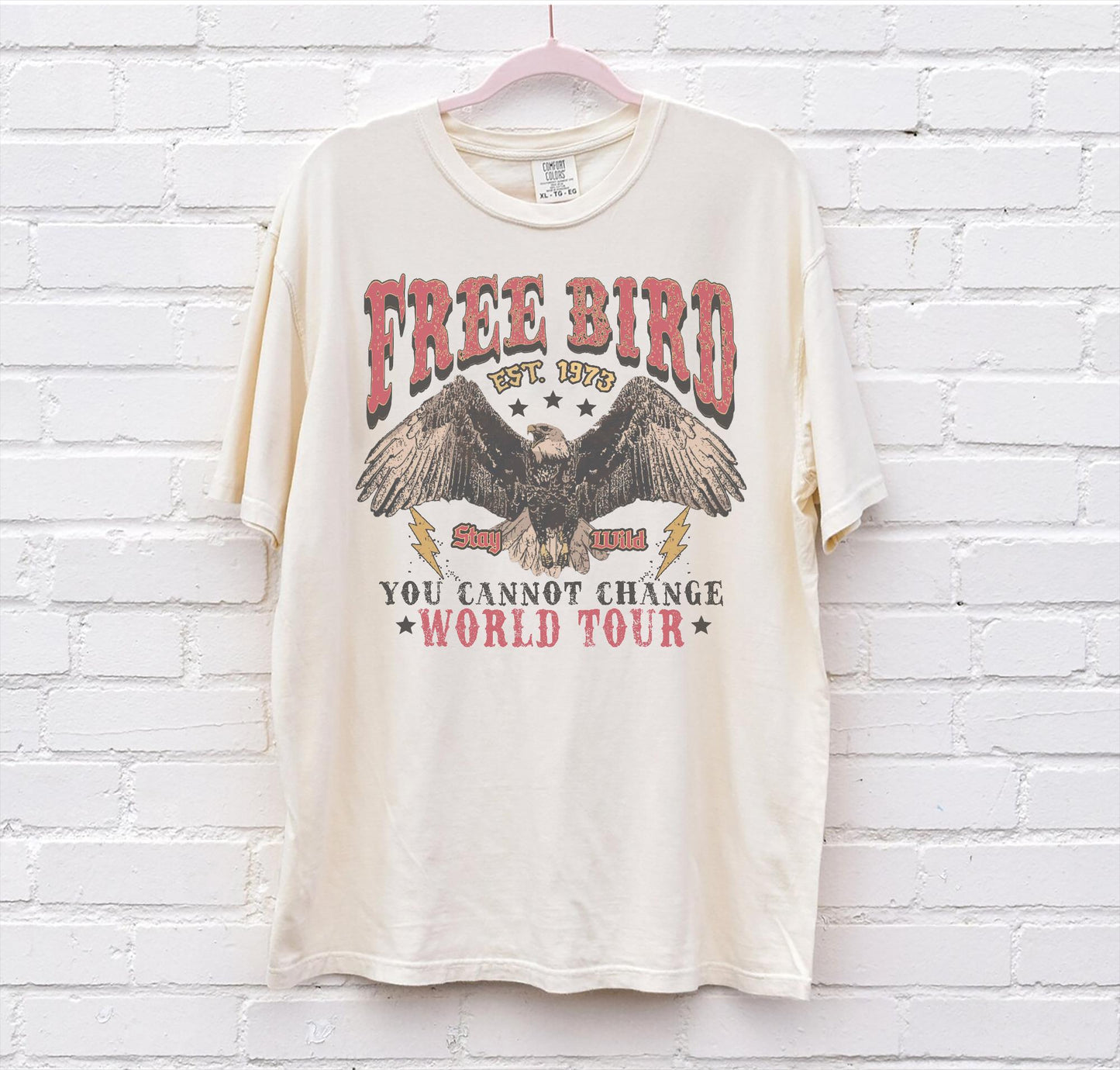 70s Rock Free Bird Comfort Colors Band Old School Band Retro Music Rock Band Tee (4)