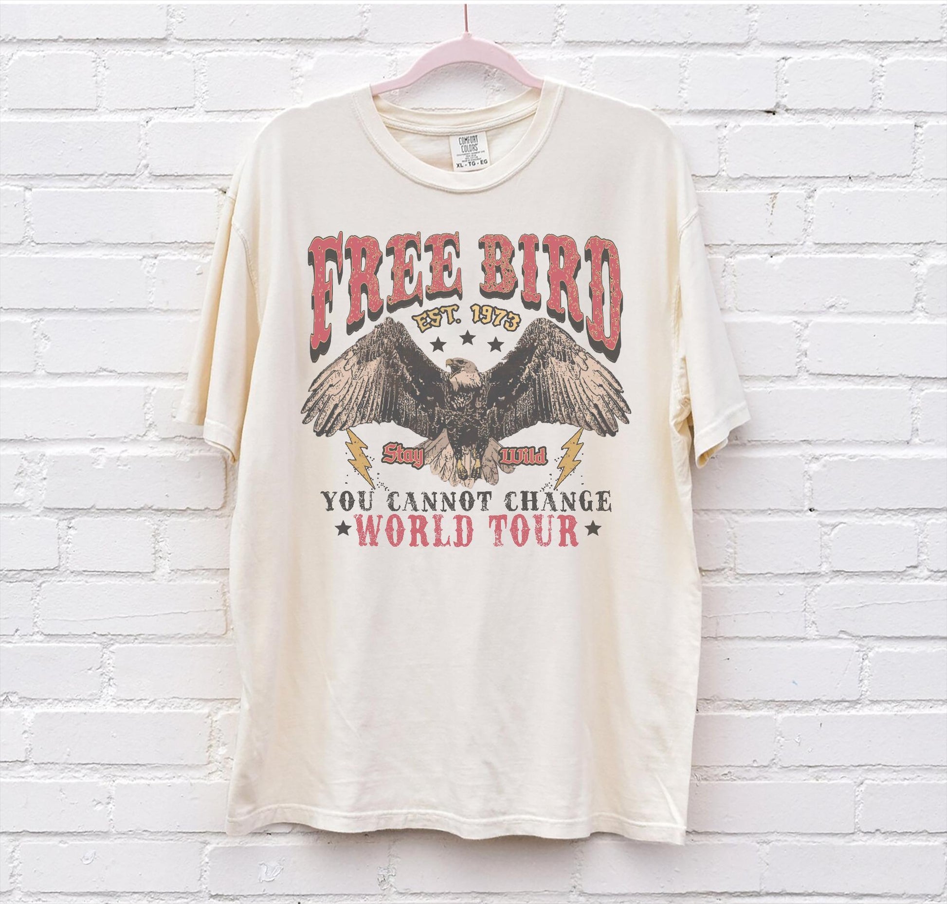 70s Rock Free Bird Comfort Colors Band Old School Band Retro Music Rock Band Tee (4)