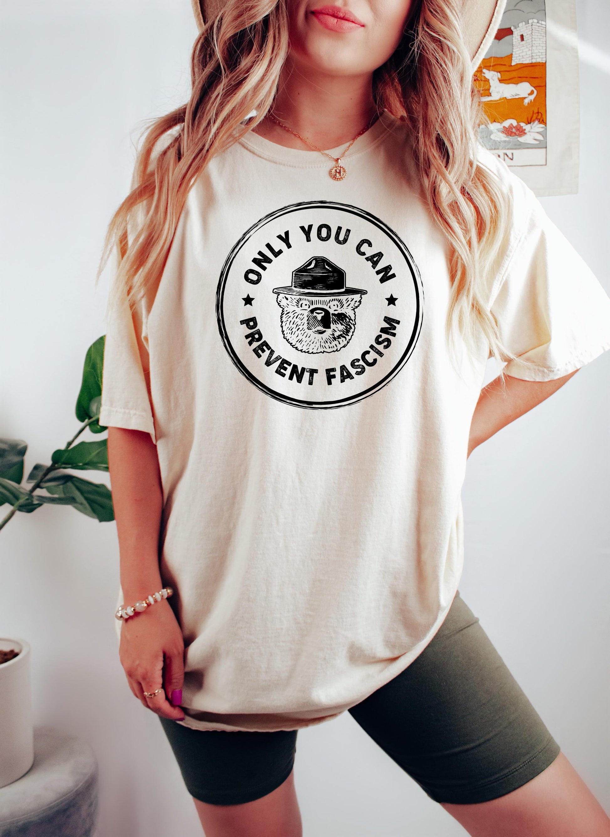 Only Prevent Fascism National Park Bear Anti Trump Comfort Tee Progressive Liberal Political (4)