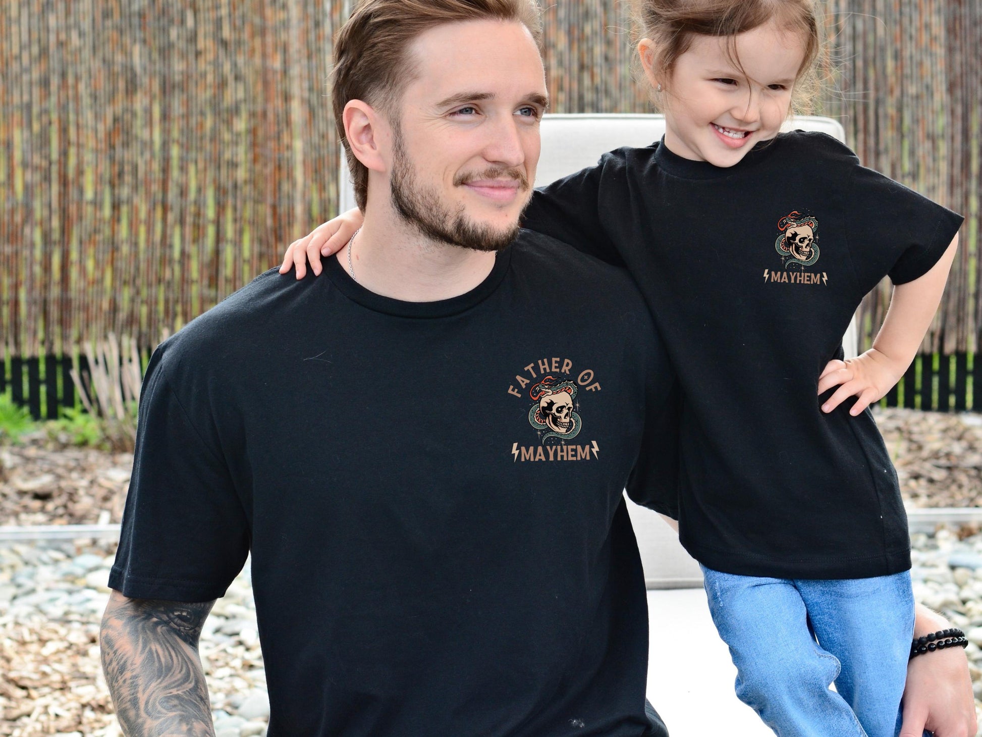Father Mayhem Dad Matching Dad Dad Girl Father Son Father Daughter Expectant Father Dad Tee-Shirt (4)