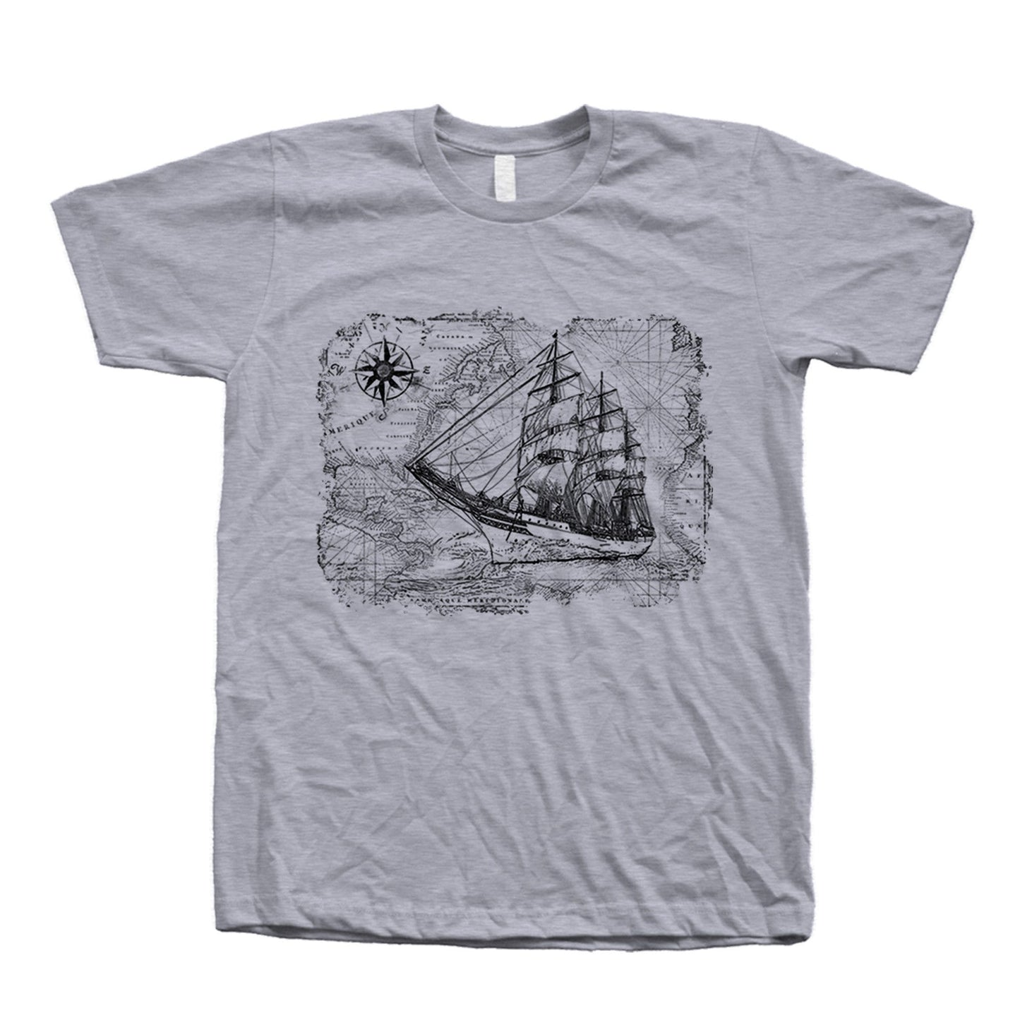 Sailing Ship Compass Map Unisex T-shirt, Sweatshirt, Hoodie (4)