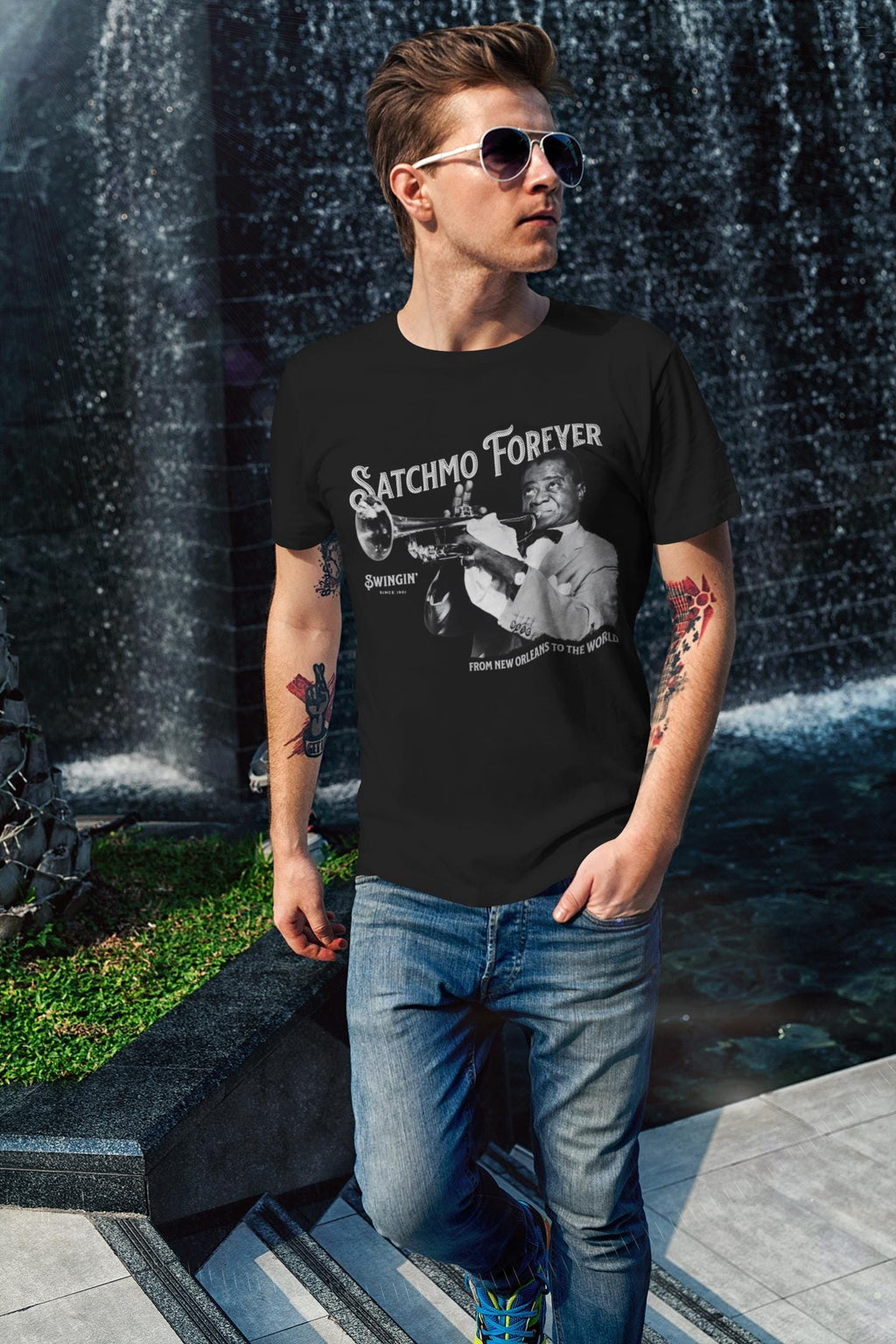 Satchmo Louis Armstrong Tribute Jazz Lover Vintage Swing Music Musician Black (4)