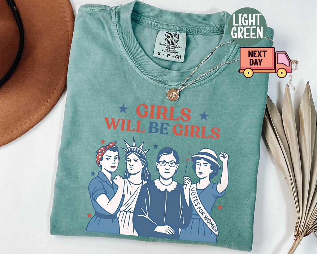 Comfort Colors Patriotic Feminist 4th July Tee Strong American Independence Day (4)