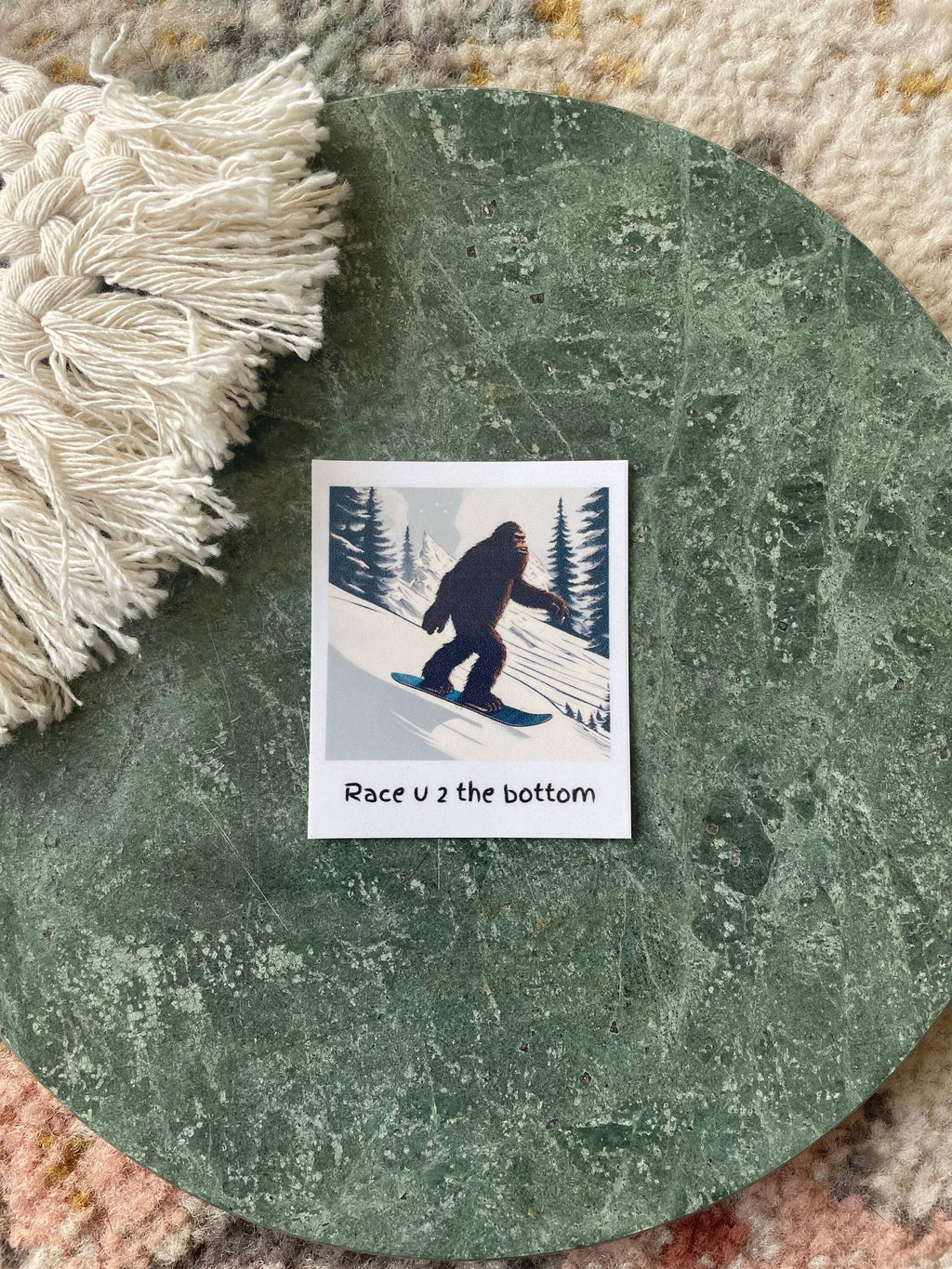 Sasquatch Skiing Die-Cut Sticker