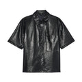 Cult's Oversized Leather Shirt in Black