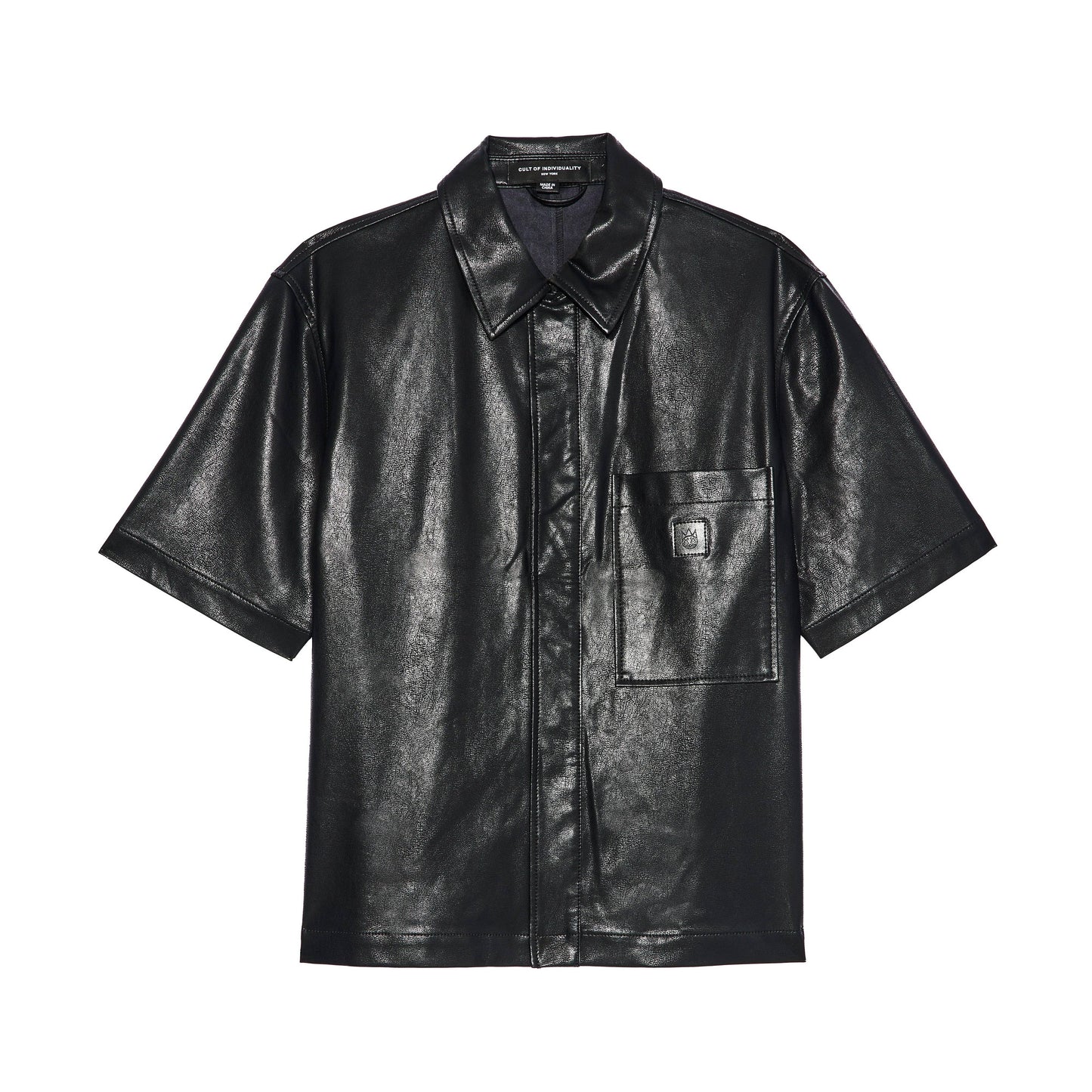 Cult's Oversized Leather Shirt in Black