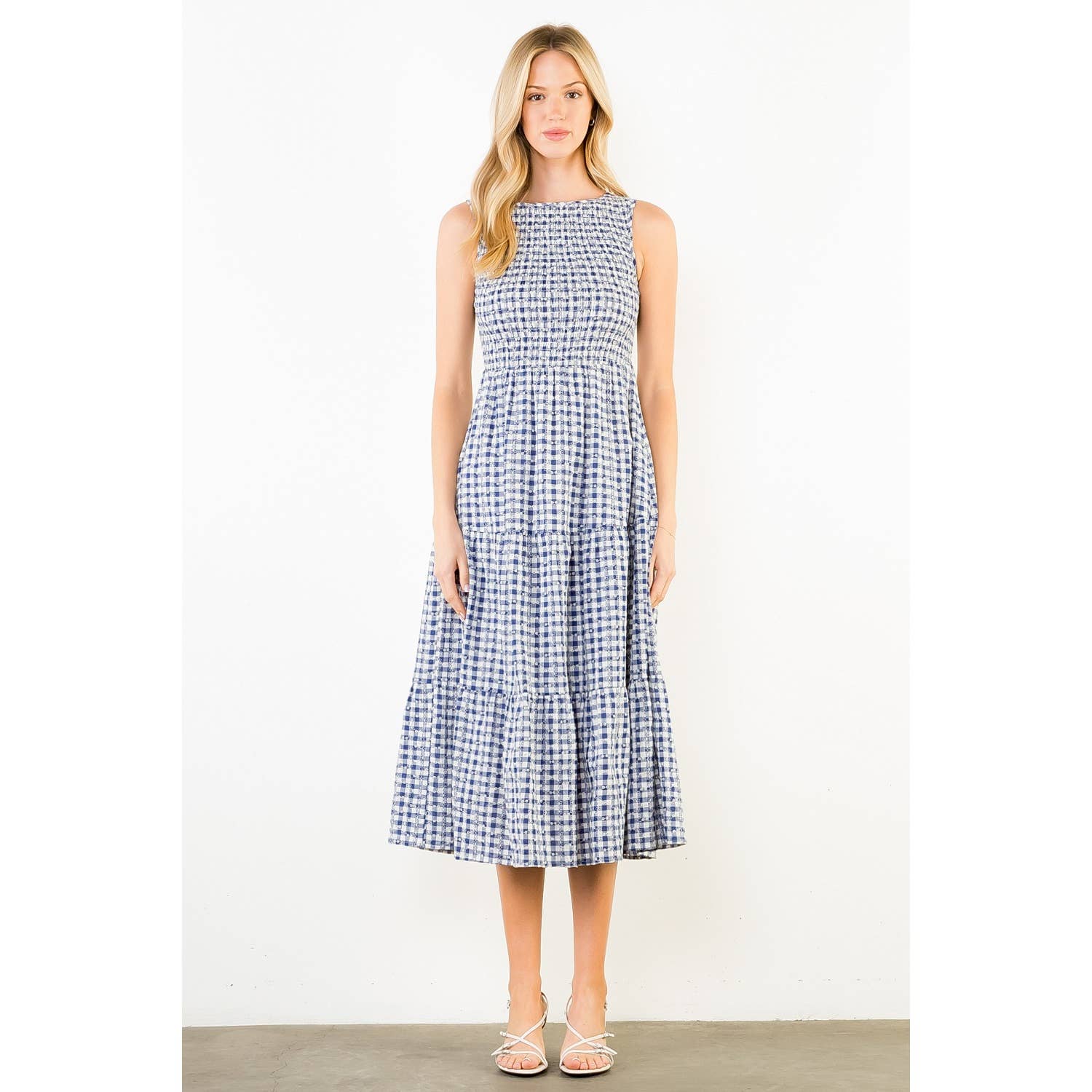 Sleeveless Gingham Patterned Dress