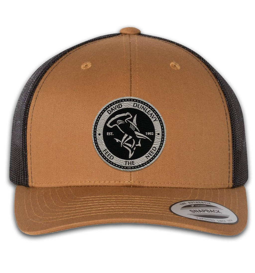 Hammerhead Shark 6 Panel Trucker Snap Back Caramel Black Hat