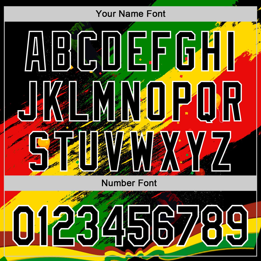 Custom Black Green Yellow Red-White Black History Month Africa Tribal Authentic Baseball Jersey