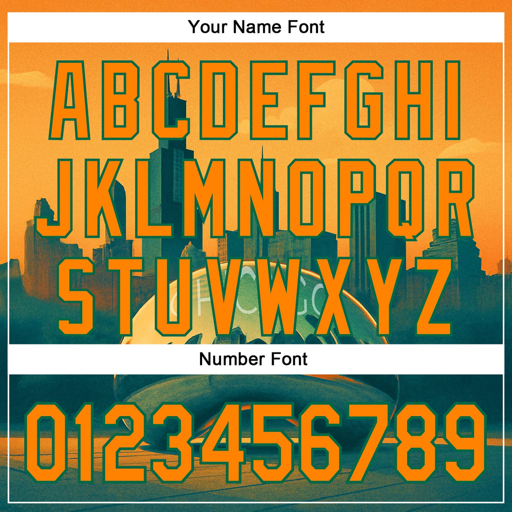 Custom Yellow Bay Orange-Kelly Green Chicago Illinois Millennium Park Cloud Gate The Bean Landmark City Symbol Authentic Baseball Jersey